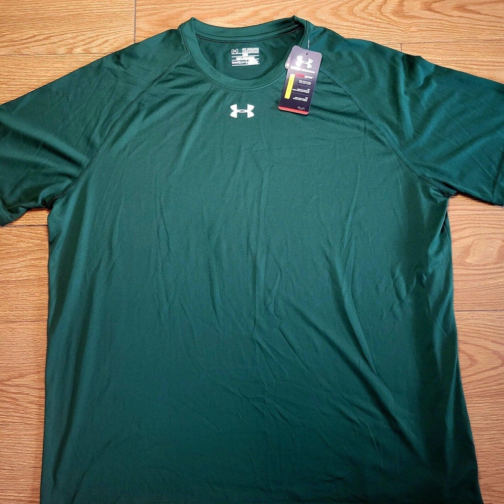 Under Armour Men's Heat Gear T-shirt Size XXL Loose Fit Green NWT - Picture 2 of 14